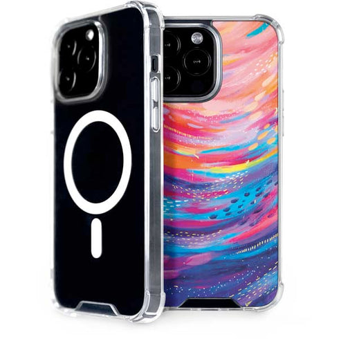 Rainbow Wave Brush Stroke by Etta Vee iPhone Cases